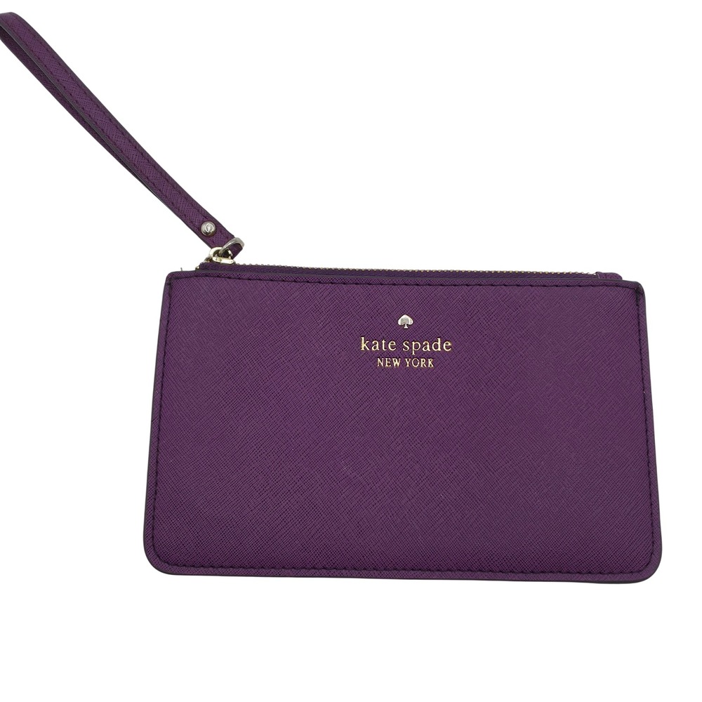 Kate Spade Wristlet Pouch‎ Womens OS Purple Preppy Polished Structured Colorful